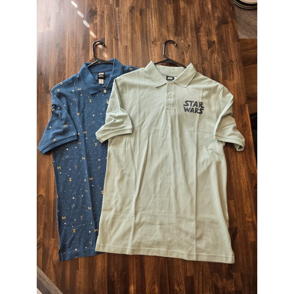 Star Wars Amazon Essentials Men's Polo Shirt 2-Pack Small Blue Green